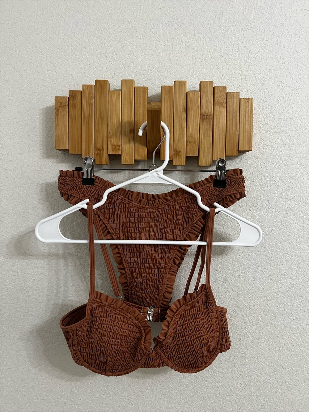 Brown Smocked Bikini Set - Unbranded